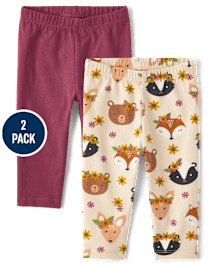 Baby Girls Animal Leggings 2-Pack