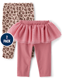 Baby Girls Leopard Tutu Leggings 2-Pack