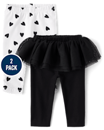 Baby Girls Heart Tutu Leggings 2-Pack