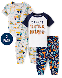 bébé et tout-petit, garçon Construction Snug Fit coton Pyjama 2-Pack