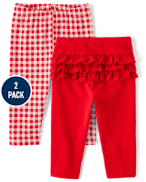 Lot de 2 leggings à volants vichy pour bébé fille