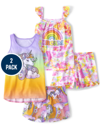 Girls Rainbow Unicorn Dream Pajamas 2-Pack