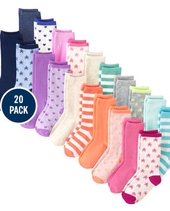 Paquete de 20 calcetines de corazón para niñas