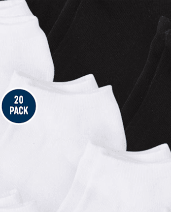 Kids Cushioned Ankle Socks 20-Pack