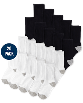 Boys Crew Socks 20-Pack