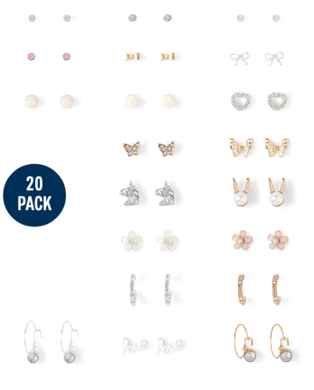 Girls Unicorn Earrings 20-Pack