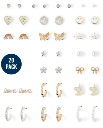 Girls Unicorn Earrings 20-Pack