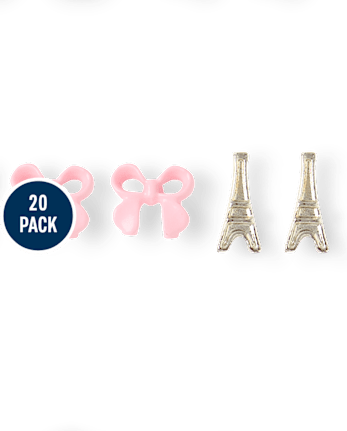 Boucles d'oreilles papillon pour filles (lot de 20) - MULTI CLR