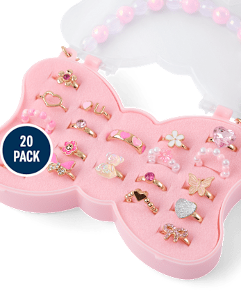 Girls Butterfly Ring 20-Pack