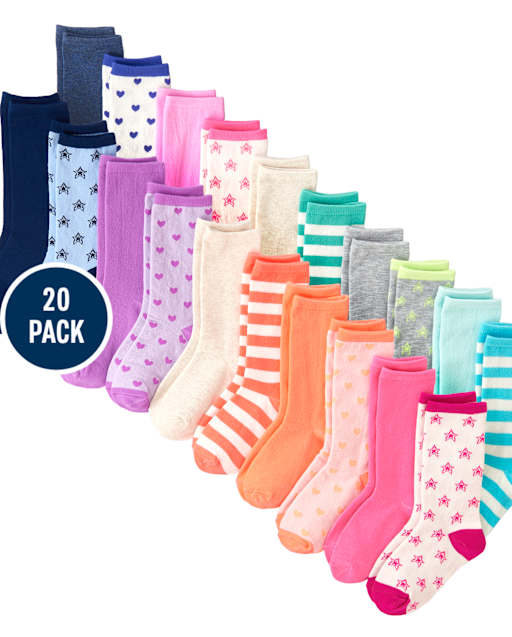 Paquete de 20 calcetines de corazón para niñas