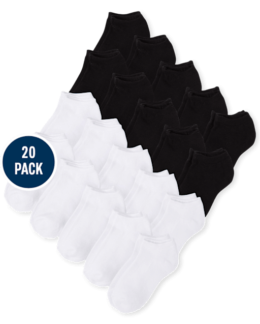 Kids Cushioned Ankle Socks 20-Pack