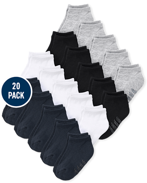 Baby And Toddler Cushioned Ankle Socks 20-Pack