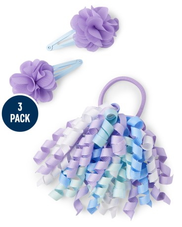 Girls Curly Hair Set - Spring Blooms