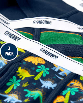 Boys Dino Brief Underwear 3-Pack