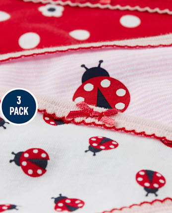 Girls Ladybug Underwear 3-Pack