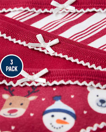 Girls Christmas Underwear 3-Pack