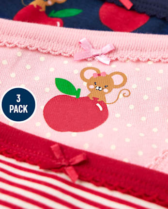 Girls Apple Underwear 3-Pack