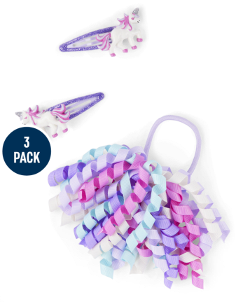 Girls Curly Hair Set - Unicorn Princess