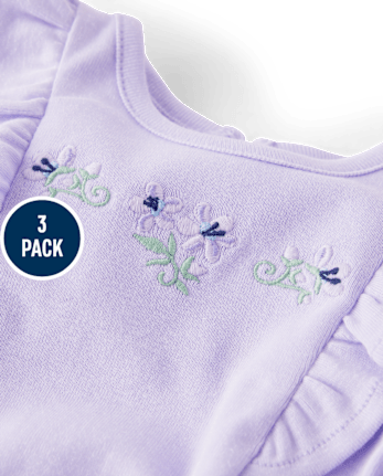 Baby Girls Floral Flutter Bodysuit 3-Pack - Homegrown by Gymboree