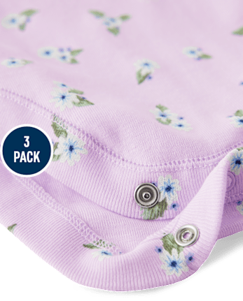 Baby Girls Floral Flutter Bodysuit 3-Pack - Homegrown by Gymboree