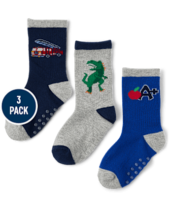 Lot de 3 paires de chaussettes mi-mollet motif dinosaure pour garçon - Classroom Cutie