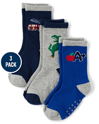 Paquete de 3 calcetines con diseño de dinosaurios para niños - Classroom Cutie