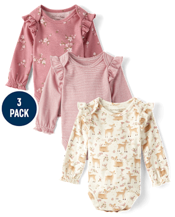 Baby Girls Floral Bodysuit 3-Pack - Homegrown by Gymboree