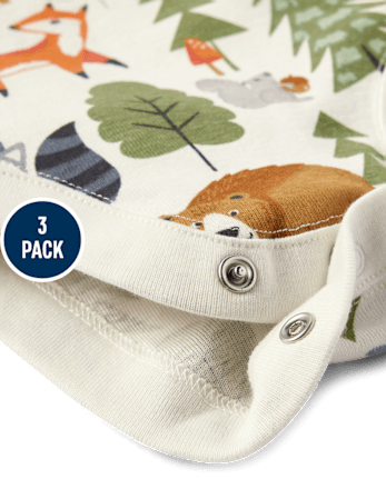 Baby Boys Animal Henley Bodysuit 3-Pack - Homegrown by Gymboree