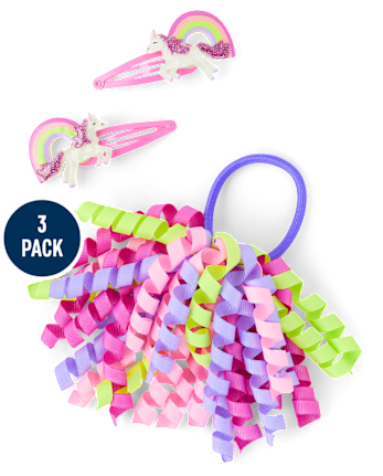 Girls 3-Piece Hair Set - Dino Friends