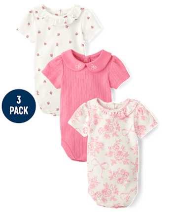 Baby Girls Floral Bodysuit 3-Pack - Homegrown by Gymboree