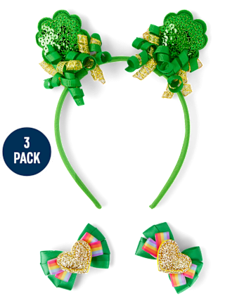 Girls 3-Piece Hair Set - Little Leprechaun