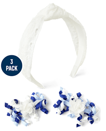 Girls 3-Piece Hair Set - Blue Belle