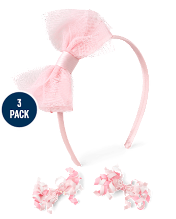 Girls 3-Piece Hair Set - Blushing Blooms