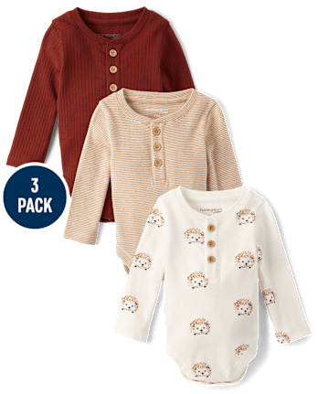 Lot de 3 bodies Henley bébé hérisson - Homegrown by Gymboree