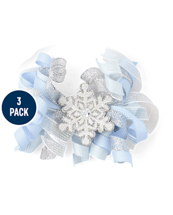 Girls Snowflake 3-Piece Hair Set - First Frost
