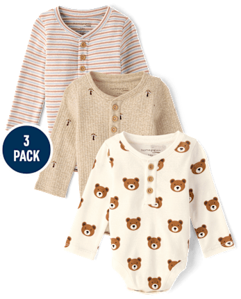 Baby Bear Henley Bodysuit 3-Pack - Homegrown by Gymboree