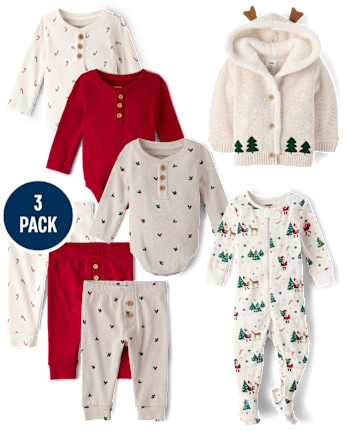 Baby Holiday Henley Bodysuit 3-Pack - Homegrown by Gymboree