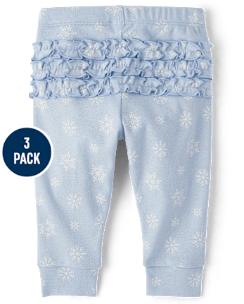 Baby Girls Snowflake Ruffle Leggings 3-Pack - Homegrown by Gymboree
