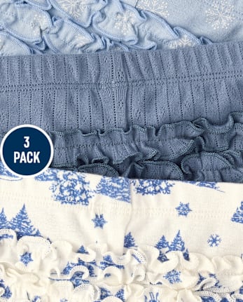 Baby Girls Snowflake Ruffle Leggings 3-Pack - Homegrown by Gymboree