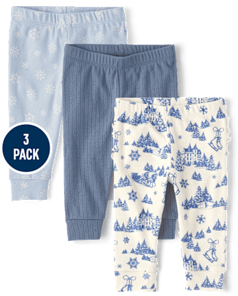 Baby Girls Snowflake Ruffle Leggings 3-Pack - Homegrown by Gymboree