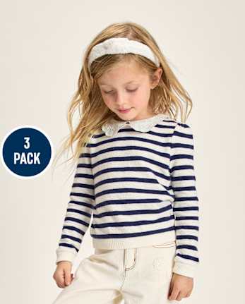 Girls Floral Eyelet 3-Piece Hair Set - Driftwood Bay