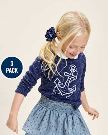 Girls Floral Eyelet 3-Piece Hair Set - Driftwood Bay