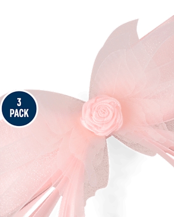 Girls Floral Bow 3-Piece Hair Set - Enchanted Garden