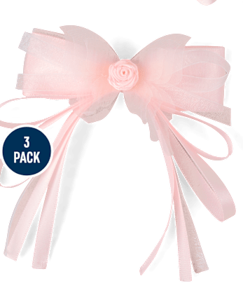 Girls Floral Bow 3-Piece Hair Set - Enchanted Garden