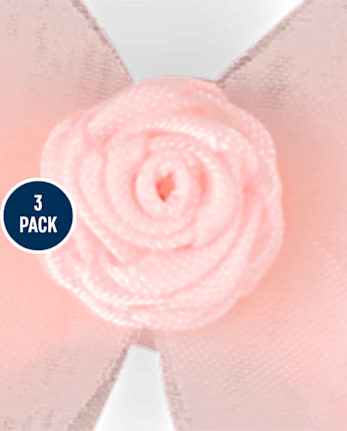 Girls Floral Bow 3-Piece Hair Set - Enchanted Garden