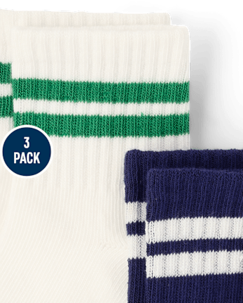 Chaussettes de tennis rayées pour garçon, lot de 3 - Club House