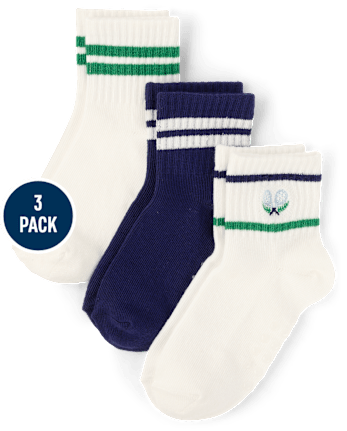 Chaussettes de tennis rayées pour garçon, lot de 3 - Club House