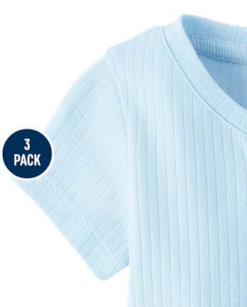 Baby Boys Marled Henley Bodysuit 3-Pack