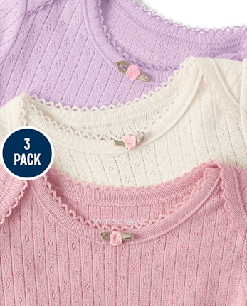 Baby Girls Pointelle Bodysuit 3-Pack - Homegrown by Gymboree