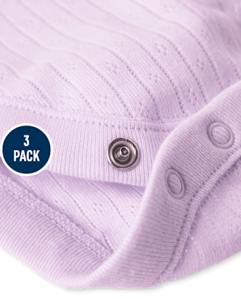 Baby Girls Pointelle Bodysuit 3-Pack - Homegrown by Gymboree